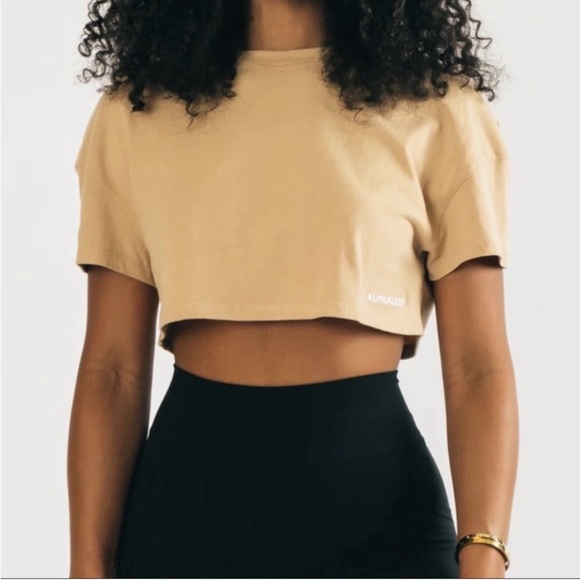 Alphalete HEAVY COTTON DROPPED SHOULDER CROP sz small - Picture 2 of 5